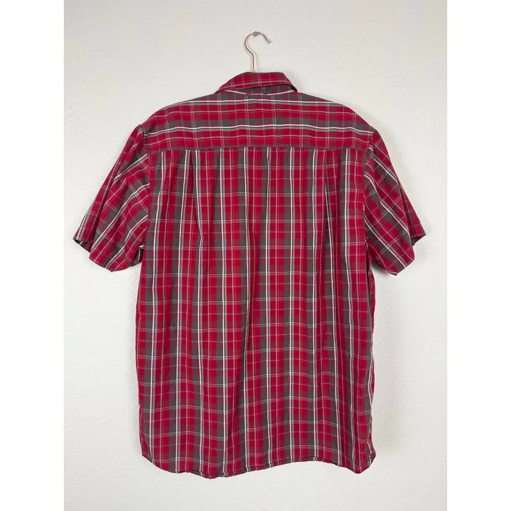 The North Face Plaid‎ Shirt Red Gray Gorpcore Hiking Outdoor Core